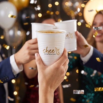 "Cheers To The New Year" 16oz Plastic Tumblers - 25 Pack