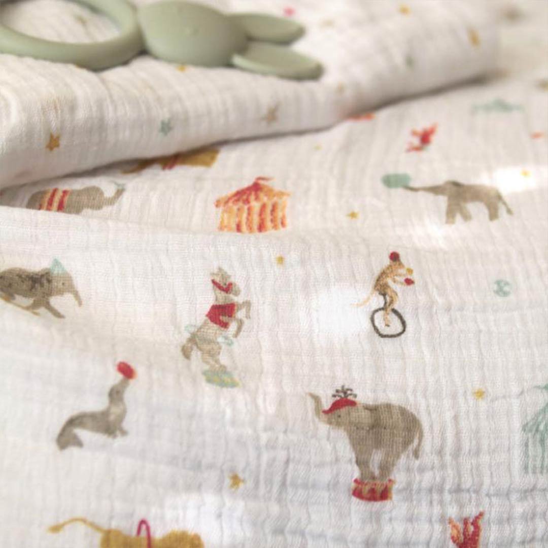 aden + anais Essentials Cotton Muslin Swaddle Blankets - 2 Pack - Elephant Circus