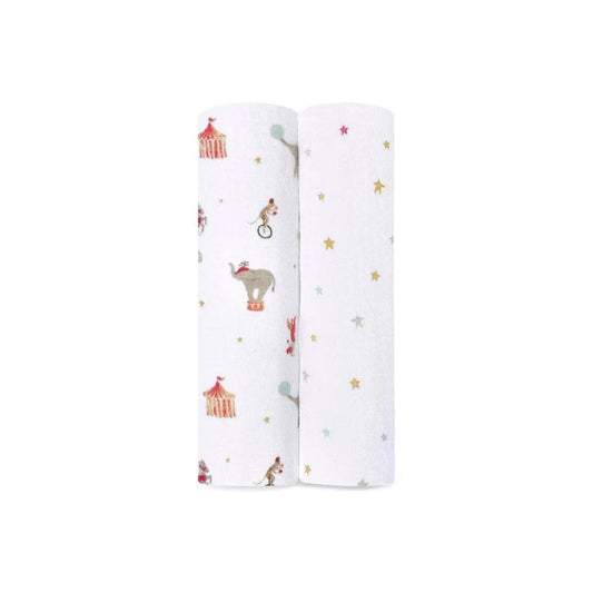 aden + anais Essentials Cotton Muslin Swaddle Blankets - 2 Pack - Elephant Circus