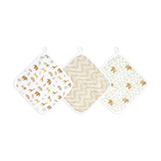 aden + anais Essentials Cotton Muslin Washcloths Set - 3 Pack - Tanzania