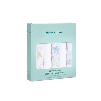 aden + anais Essentials Cotton Muslin Squares - 5 Pack - Natural History