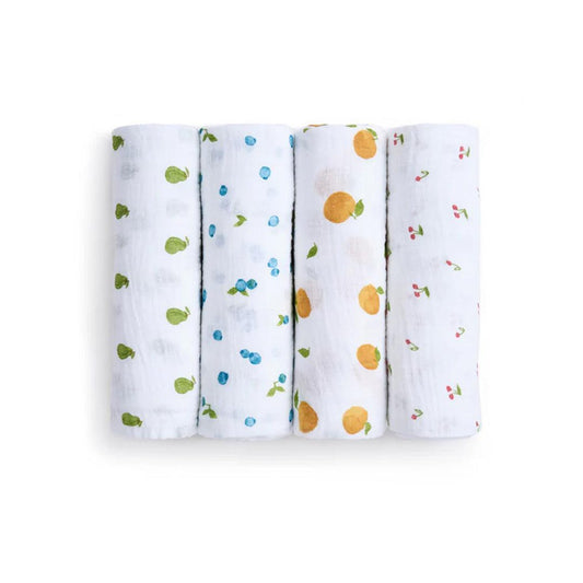 aden + anais Organic Cotton Swaddles - 4 Pack - Fresh Fruit