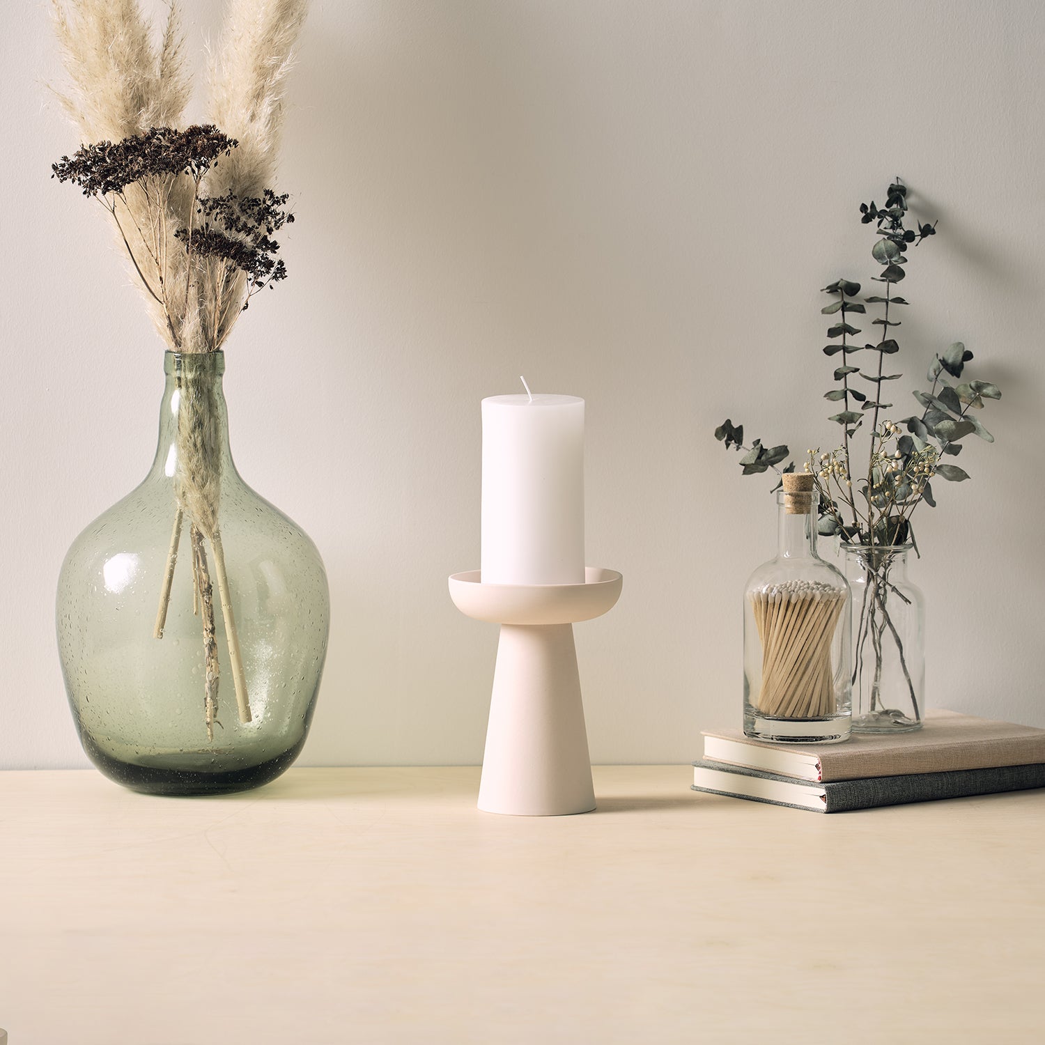 aery living | porcini candle holder large | white - LC