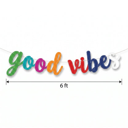 "Good Vibes" 70s Retro Letter Banner Decoration