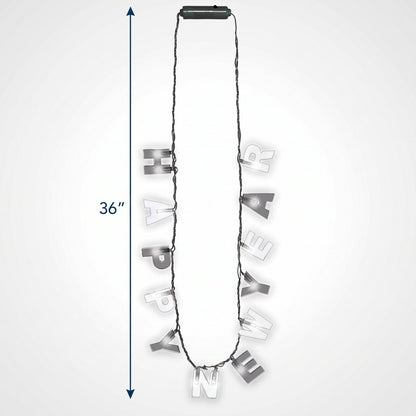 "Happy New Year" Light-Up Necklace - 36" Festive Wearable Accessory