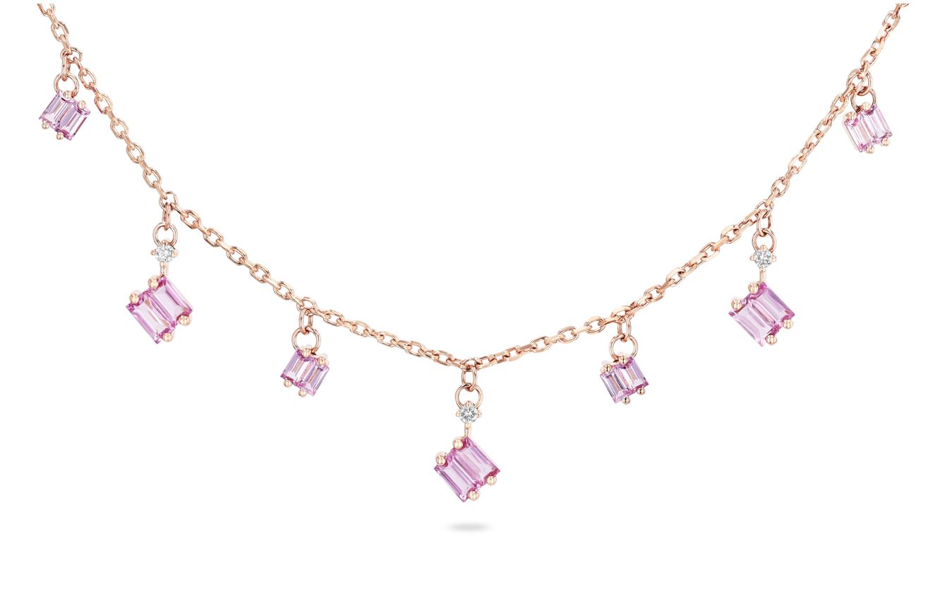 Sapphire Cascade Dangle Necklace