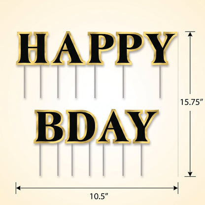 "Better with Age" Birthday Yard Sign - Black/Gold, 9-Piece Set