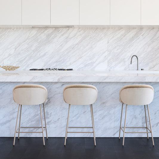 freifrau | ona kitchen stool 65cm | riga mastic + grey beige frame