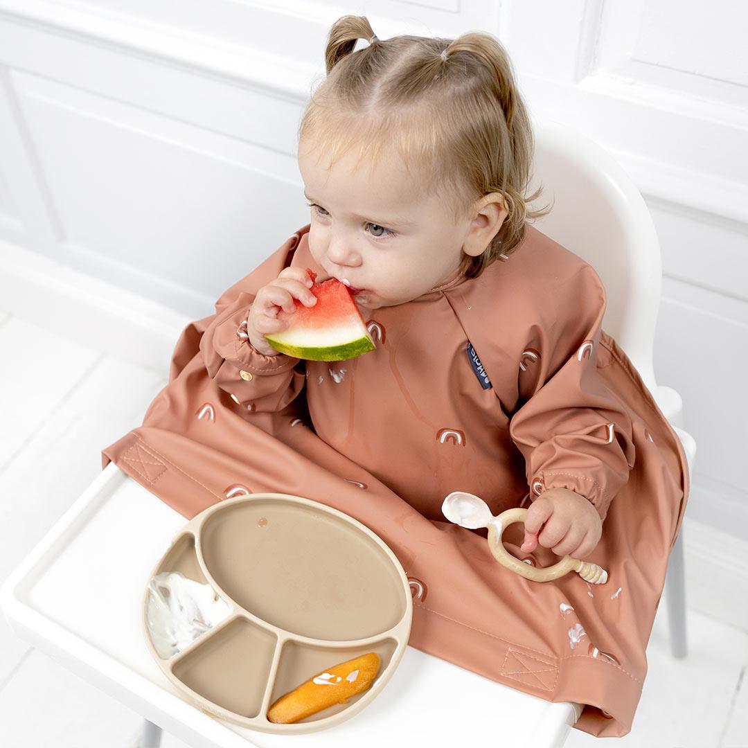 Bibado Long Sleeve Coverall Weaning Bib - Chasing Rainbows
