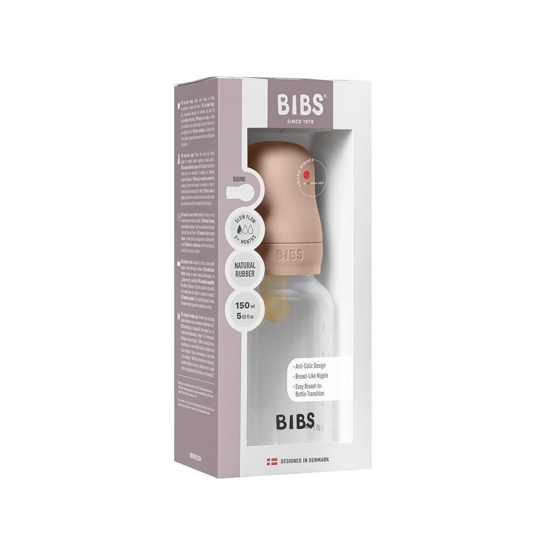 BIBS Medium Flow Baby Bottle Latex 1 Pack - Blush