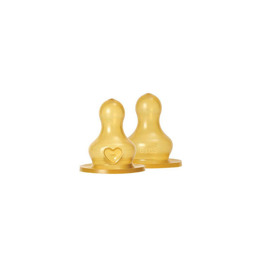 BIBS Medium Flow Bottle Nipple 2 Pack Latex - Clear