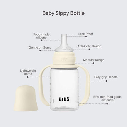 BIBS World Baby Sippy Bottle Spout Silicone 1 Pack 150ml - Sage
