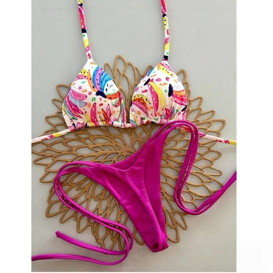 Bikini Set Print Swimsuit Beach Sexy Ladies Swimwear Seaside Vacation Bathing Suit Women Biquine Brasileiro Купальник Женский