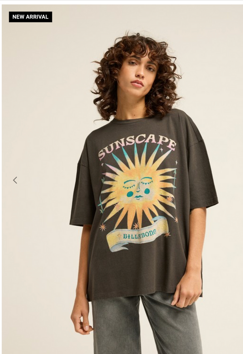 Billabong - Distant Stars Women Black Oversized T-Shirt