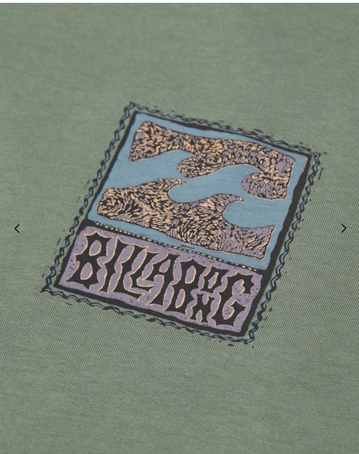 Billabong Stamp Men Green Short Sleeve T-Shirt