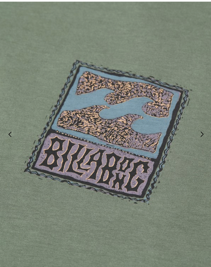Billabong Stamp Men Green Short Sleeve T-Shirt