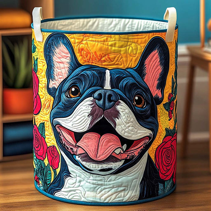 Bloomy Frenchie Smile vasketøjskurv
