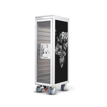 bordbar | classic trolley | OUTER TROLLEY ONLY - aluminium with transparent door