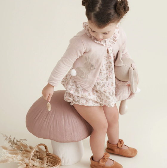 Bunny Cotton Knit Baby Cardigan