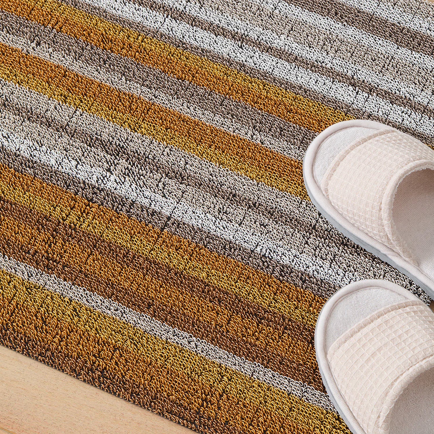 chilewich | shag utility doormat 61x91cm (24x36") | horizon stripe desert