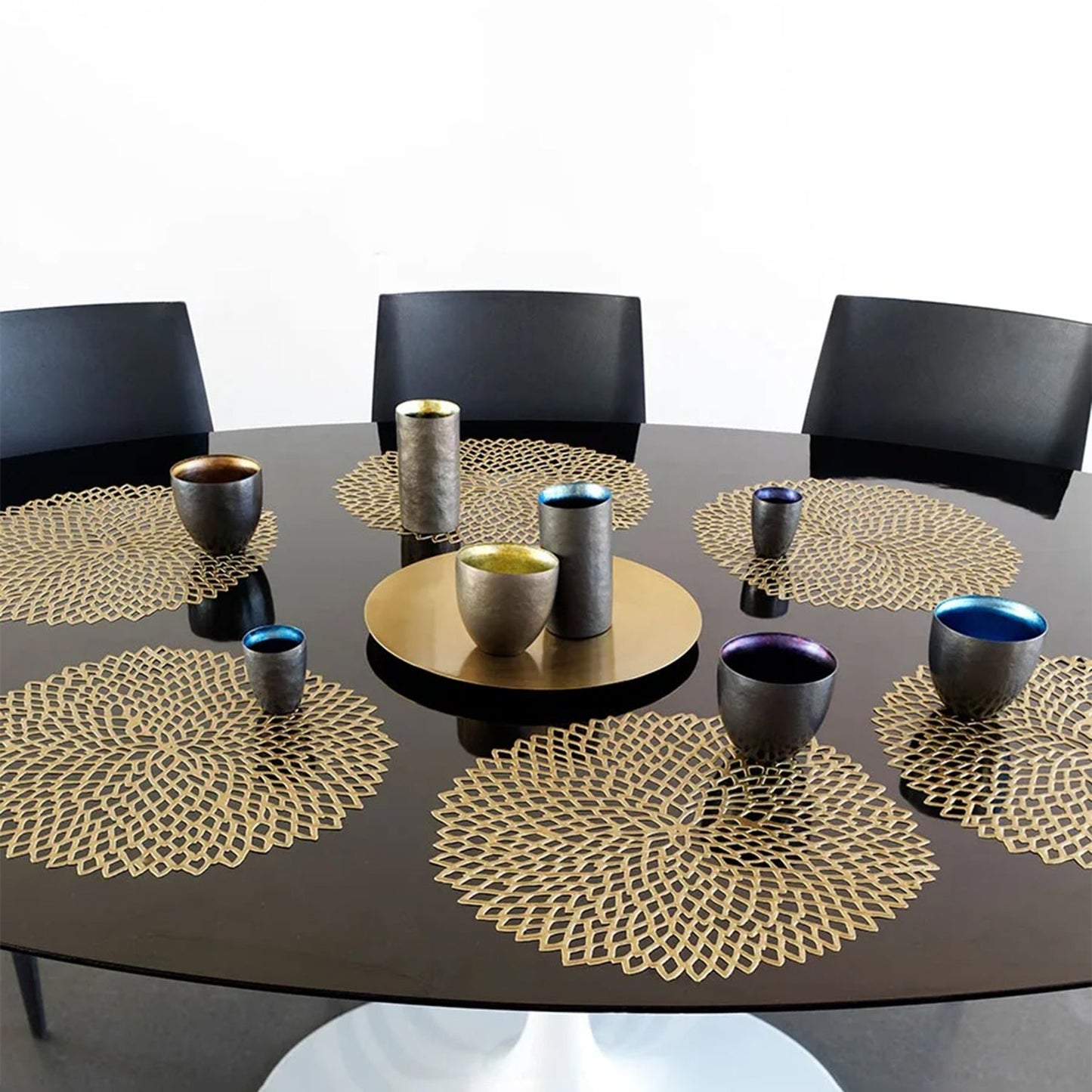 chilewich | placemat round | dahlia brass ~ DC