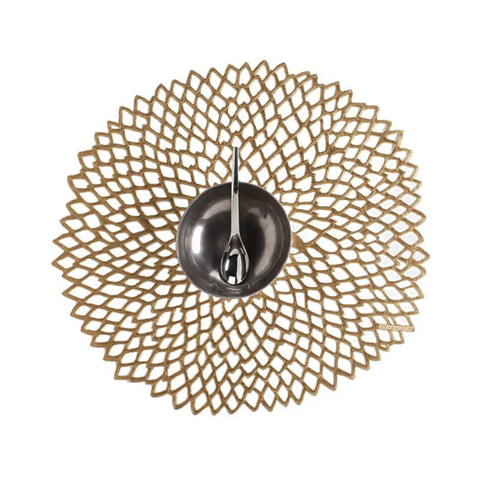 chilewich | placemat round | dahlia brass ~ DC