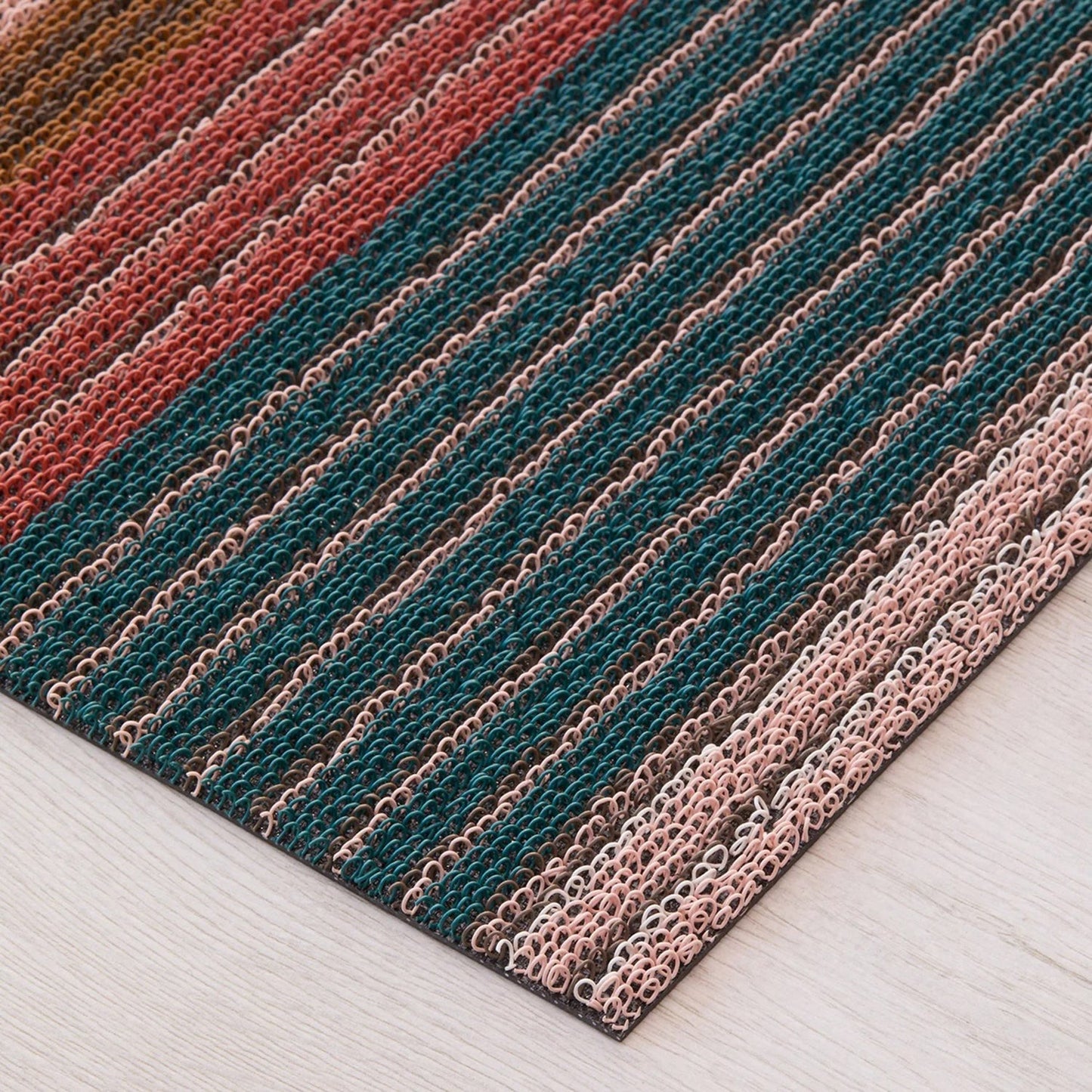 chilewich | shag utility doormat 61x91cm (24x36") | pleat stripe raspberry
