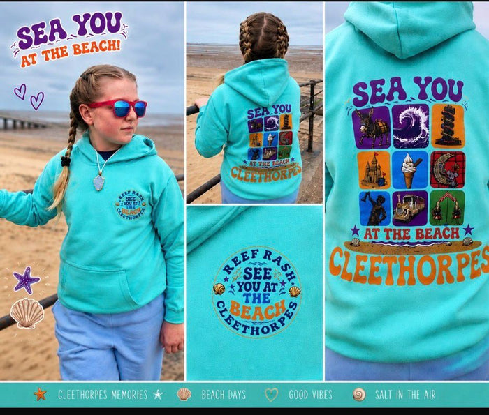 Cleethorpes Kids  "SEA YOU " Hoodie spearmint