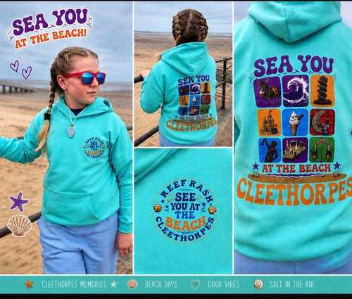 Cleethorpes Kids  "SEA YOU " Hoodie spearmint