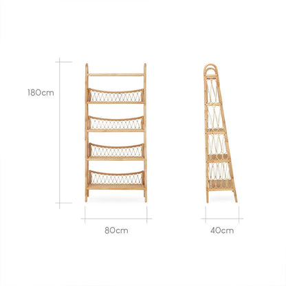 CuddleCo Aria 5 Tier Rattan Shelving Unit - Natural