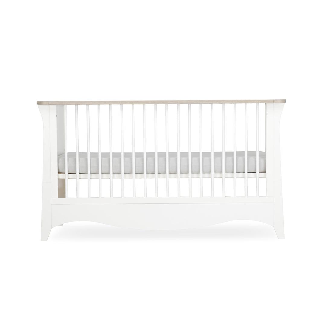 CuddleCo Clara 2 Piece Set 3-Drawer Dresser + Cot Bed  - White/Ash