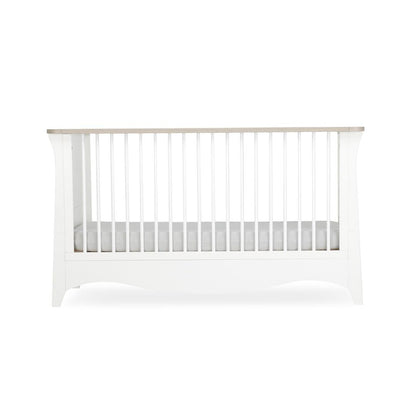 CuddleCo Clara 2 Piece Set 3-Drawer Dresser + Cot Bed  - White/Ash