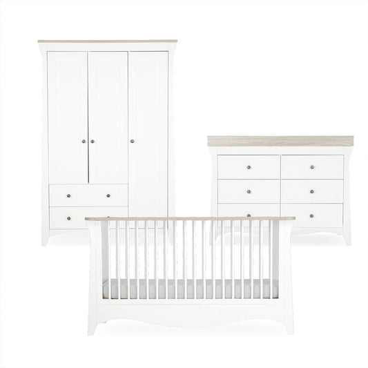 CuddleCo Clara Luxe 3pc Set - White/Ash