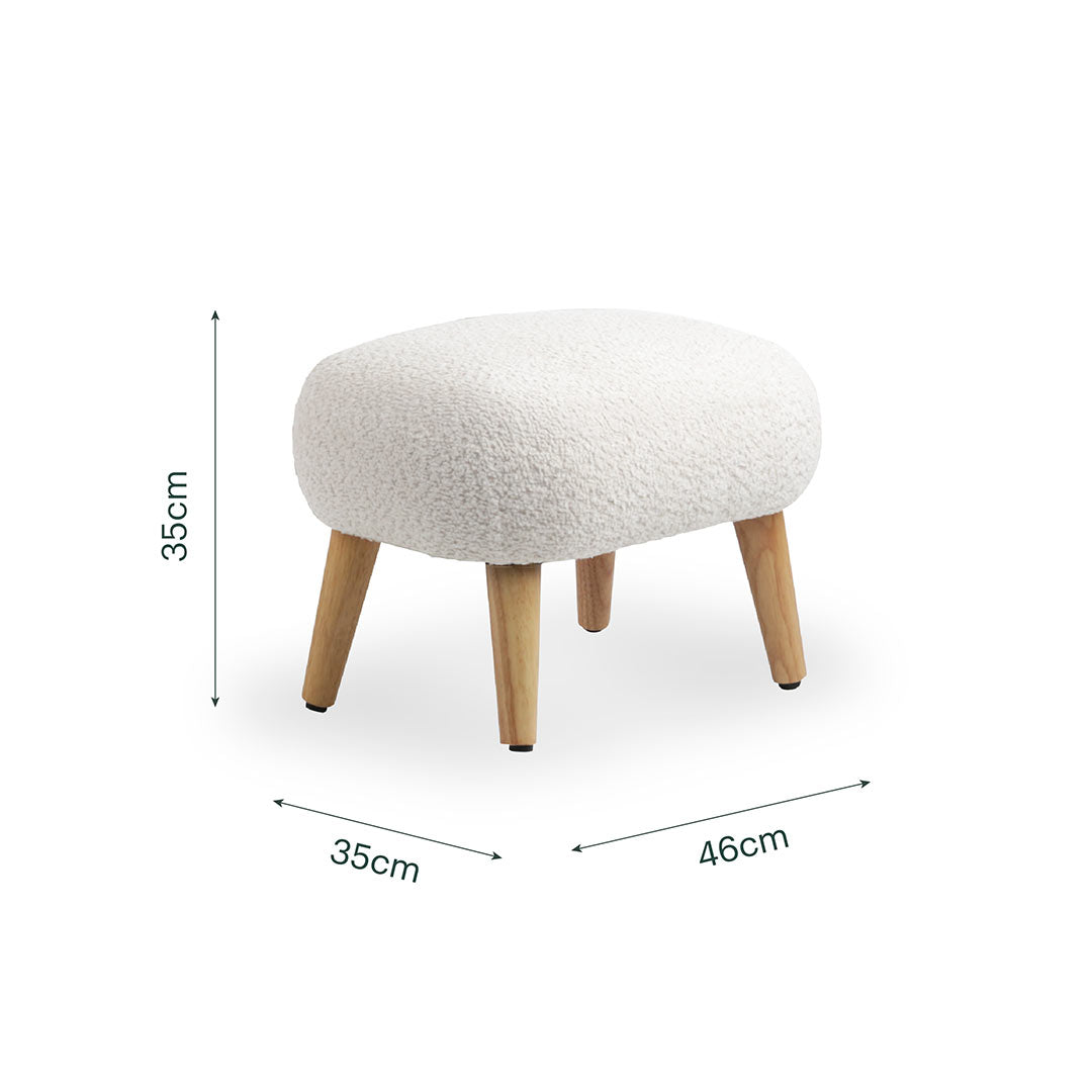 CuddleCo Etta Foot Stool - Boucle Off White
