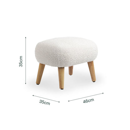 CuddleCo Etta Foot Stool - Boucle Off White