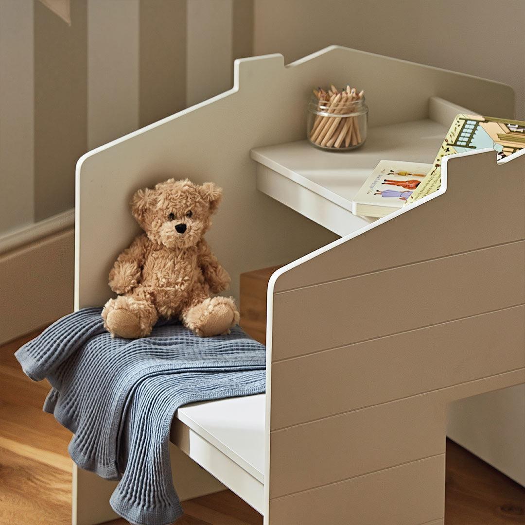 CuddleCo Storage Desk with Bench - Pebble