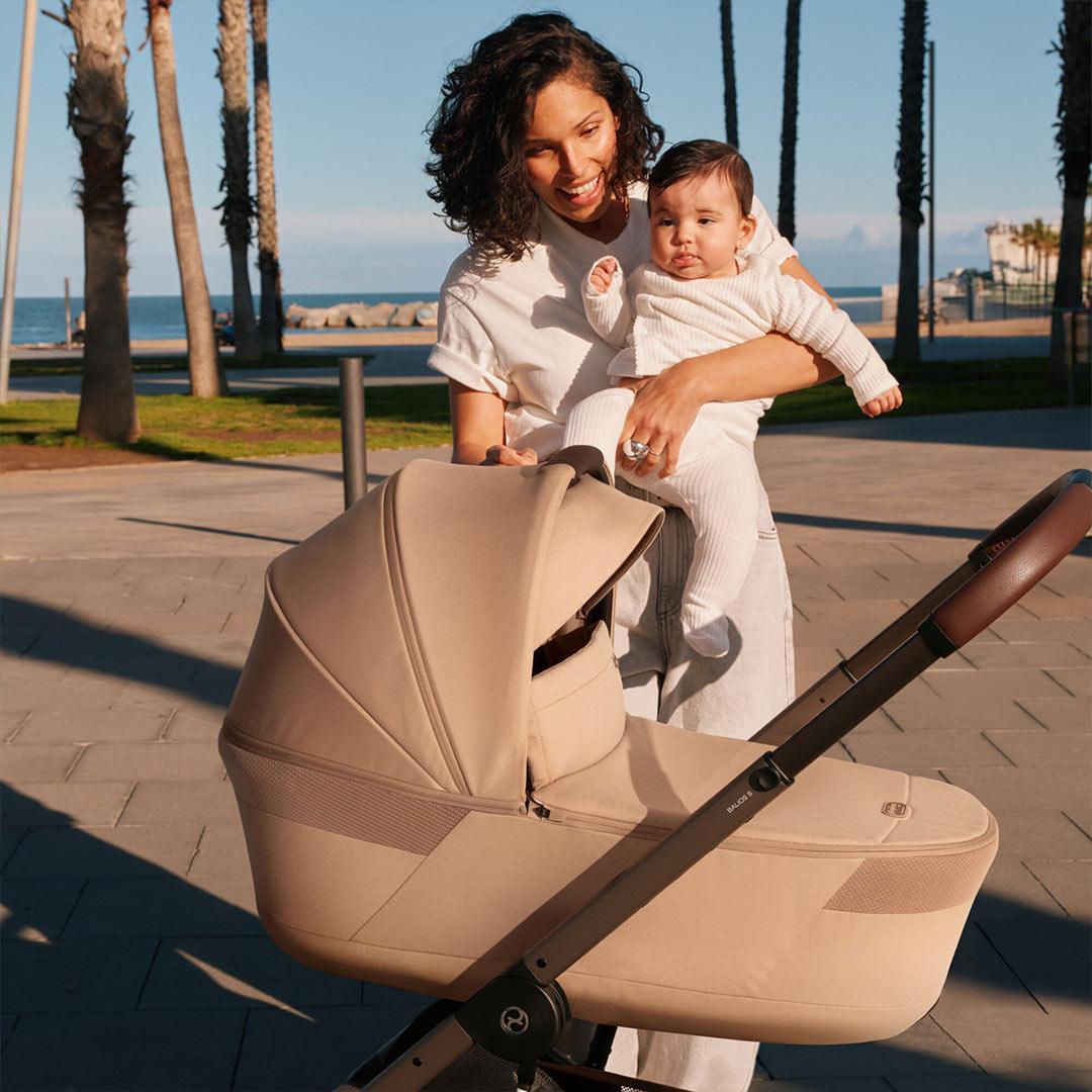 CYBEX Balios S Lux Pushchair + Fold Carry Cot - Almond Beige