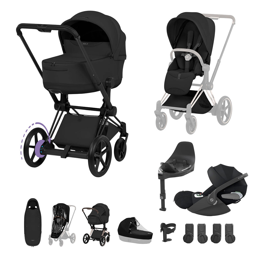 CYBEX e-PRIAM Fold Cot Ultimate Travel System Bundle - Style