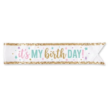 "Happy Cake Day" Birthday Sequin Sash