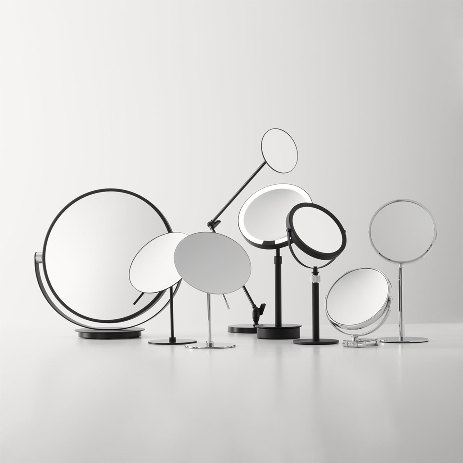 decor walther | BASIC series | illuminated table mirror | matte black 5x magnification - SO