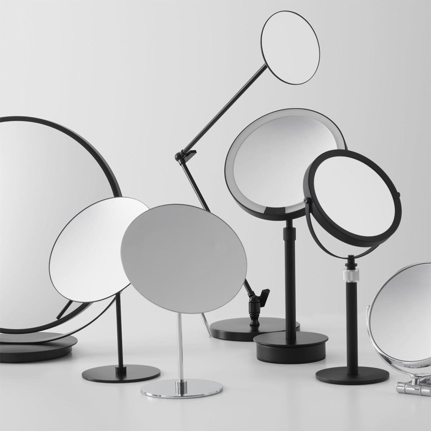 decor walther | BASIC series | illuminated table mirror | matte black 5x magnification - SO