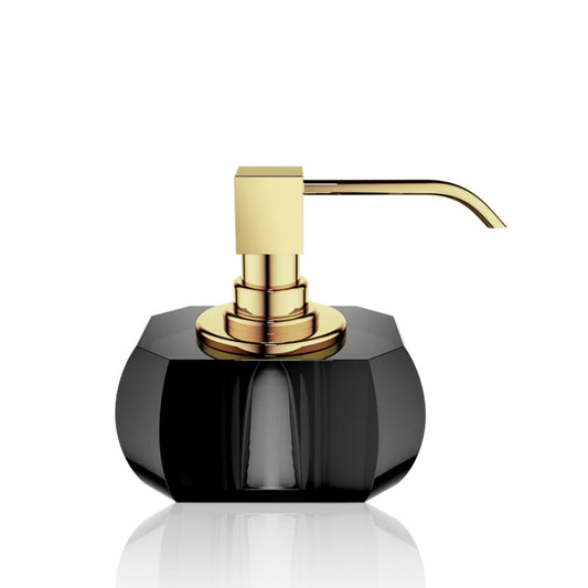 decor walther | KRISTALL collection | soap dispenser | anthracite + gold polished 24 carat