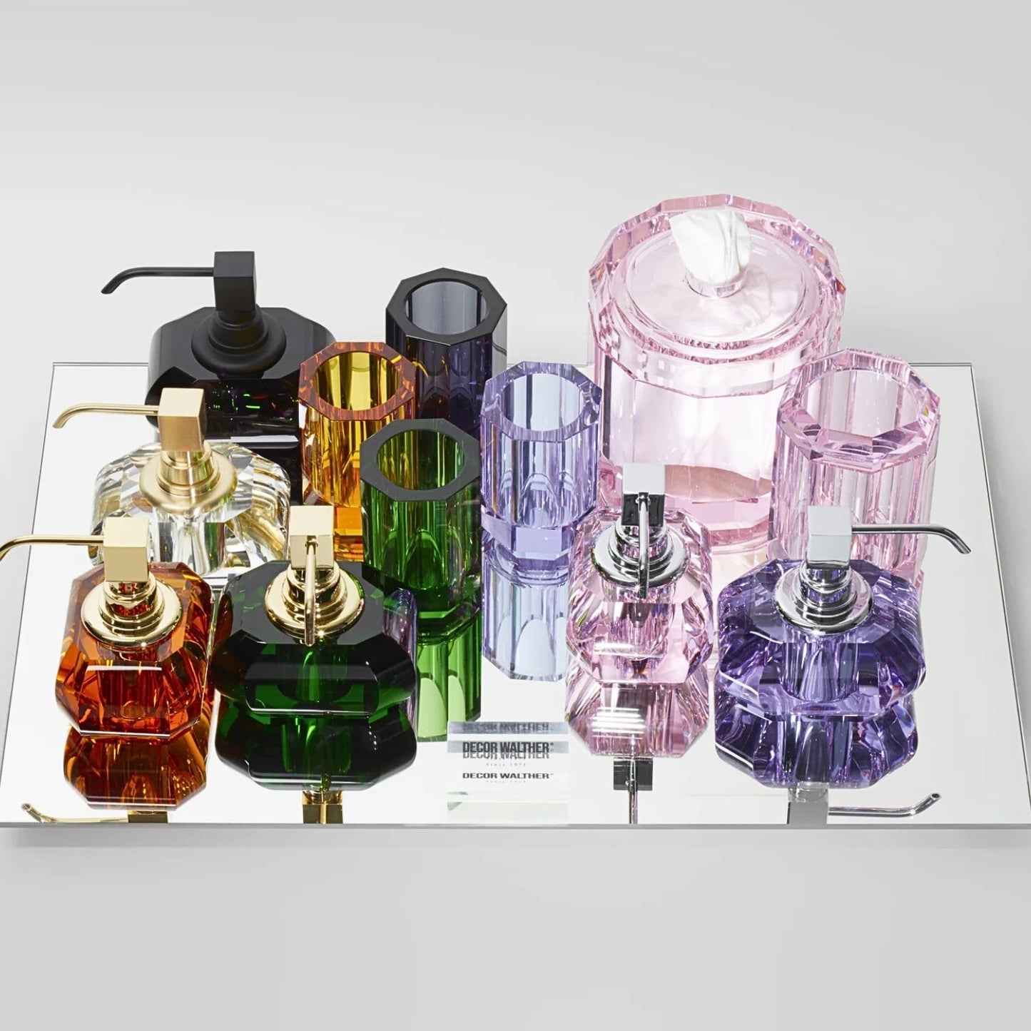 decor walther | KRISTALL collection | soap dispenser | rich burgundy + matt black