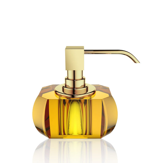 decor walther | KRISTALL collection | soap dispenser | amber + gold (24 carat)