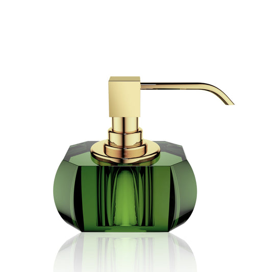 decor walther | KRISTALL collection | soap dispenser | english green + 24 carat gold