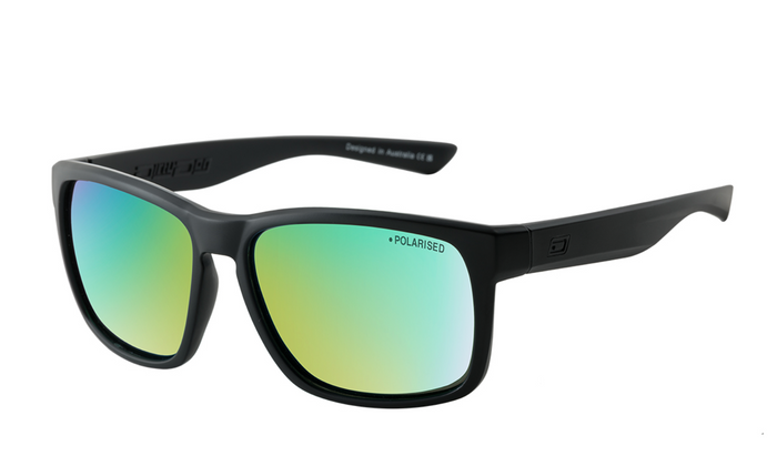 DIRTY DOG -  GREY/GREEN MIRROR POLARISED / COLOUR SATIN BLACK