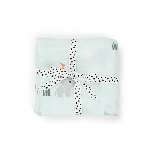 Done by Deer Burp Cloth 2 Pack - Playground Blue