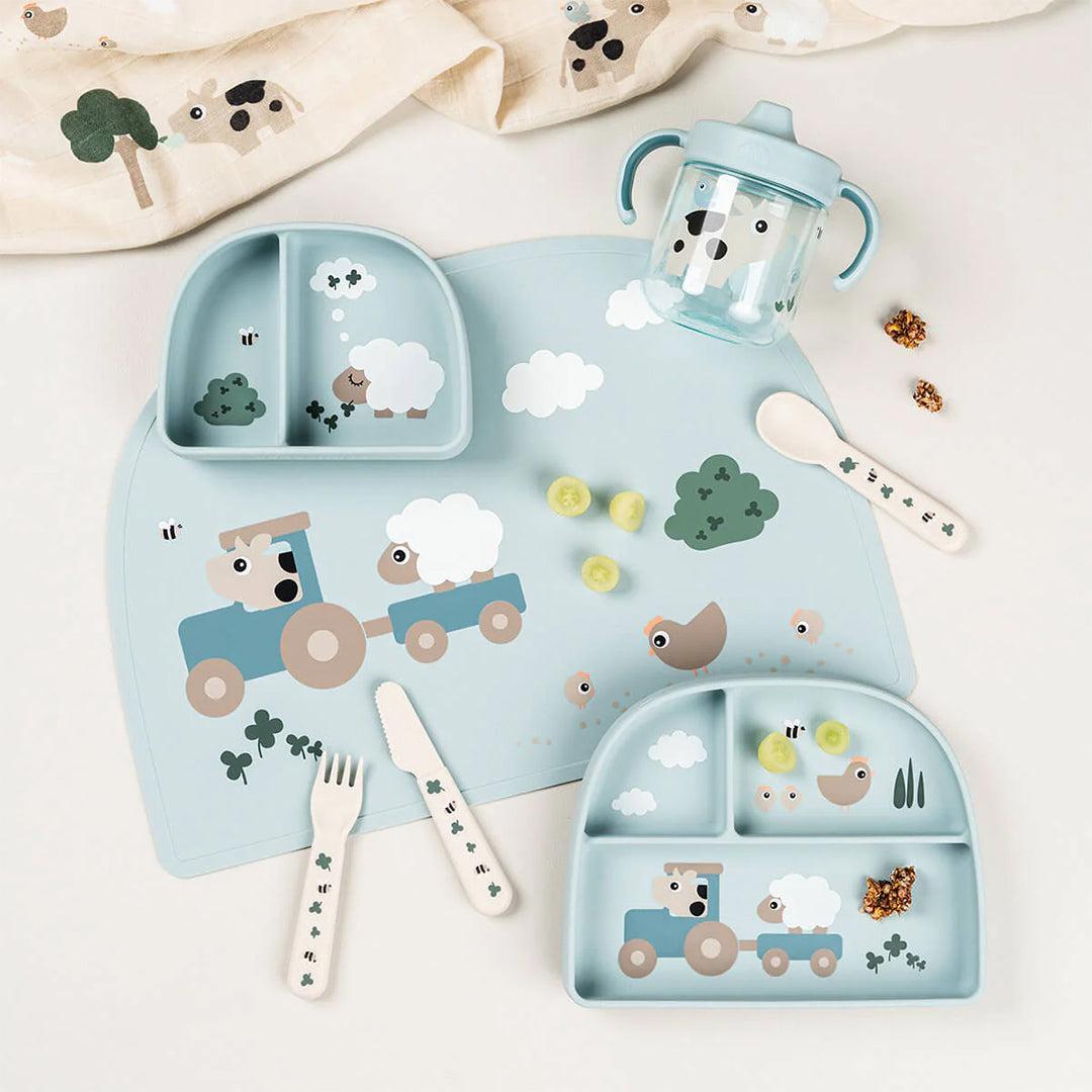 Done by Deer Learning Spout Cup - Tiny Farm Blue