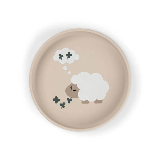 Done by Deer Silicone Stick & Stay Plate - Tiny Farm Sand