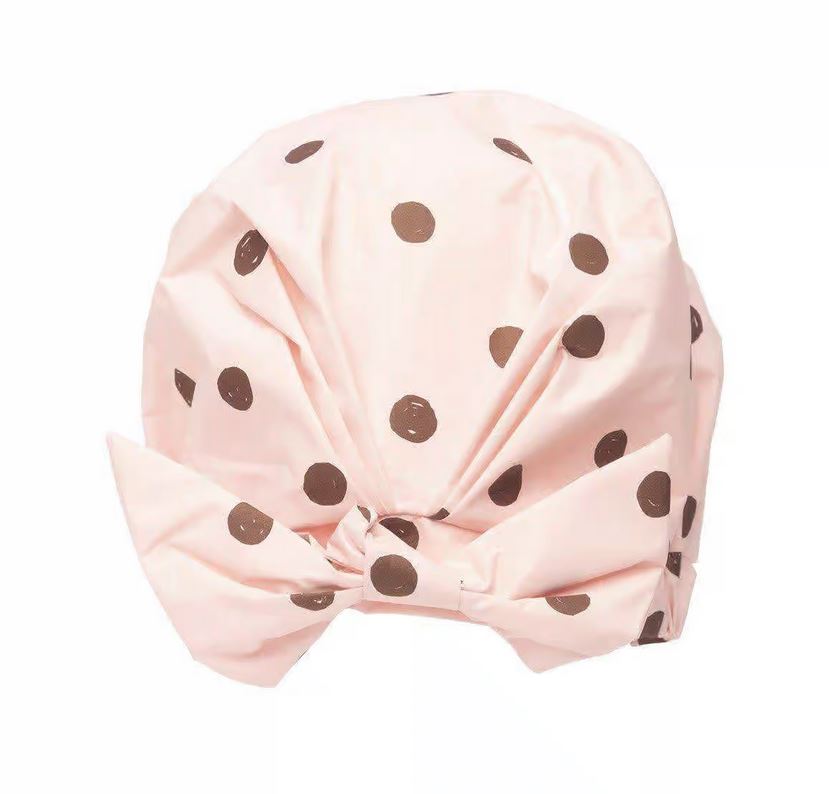 Blush Dot Luxury Shower Cap